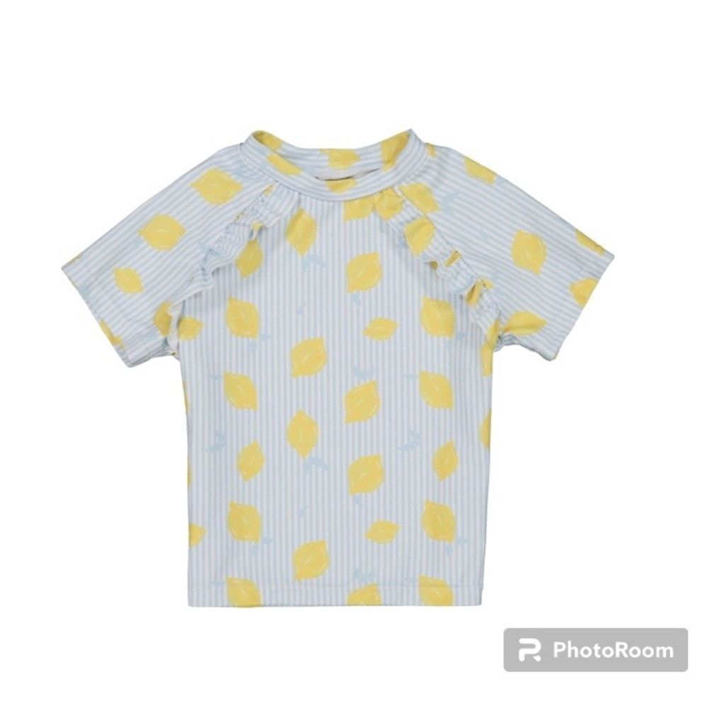 Andy & Evan 💙💙Toddler Girls Rash Guard Bikini Top - UPF 50+, Short Sleeve